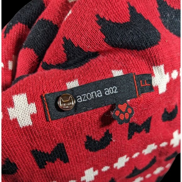 Azona A02 Black And Red Reversible Cat Scarf With Pockets - Picture 7 of 15